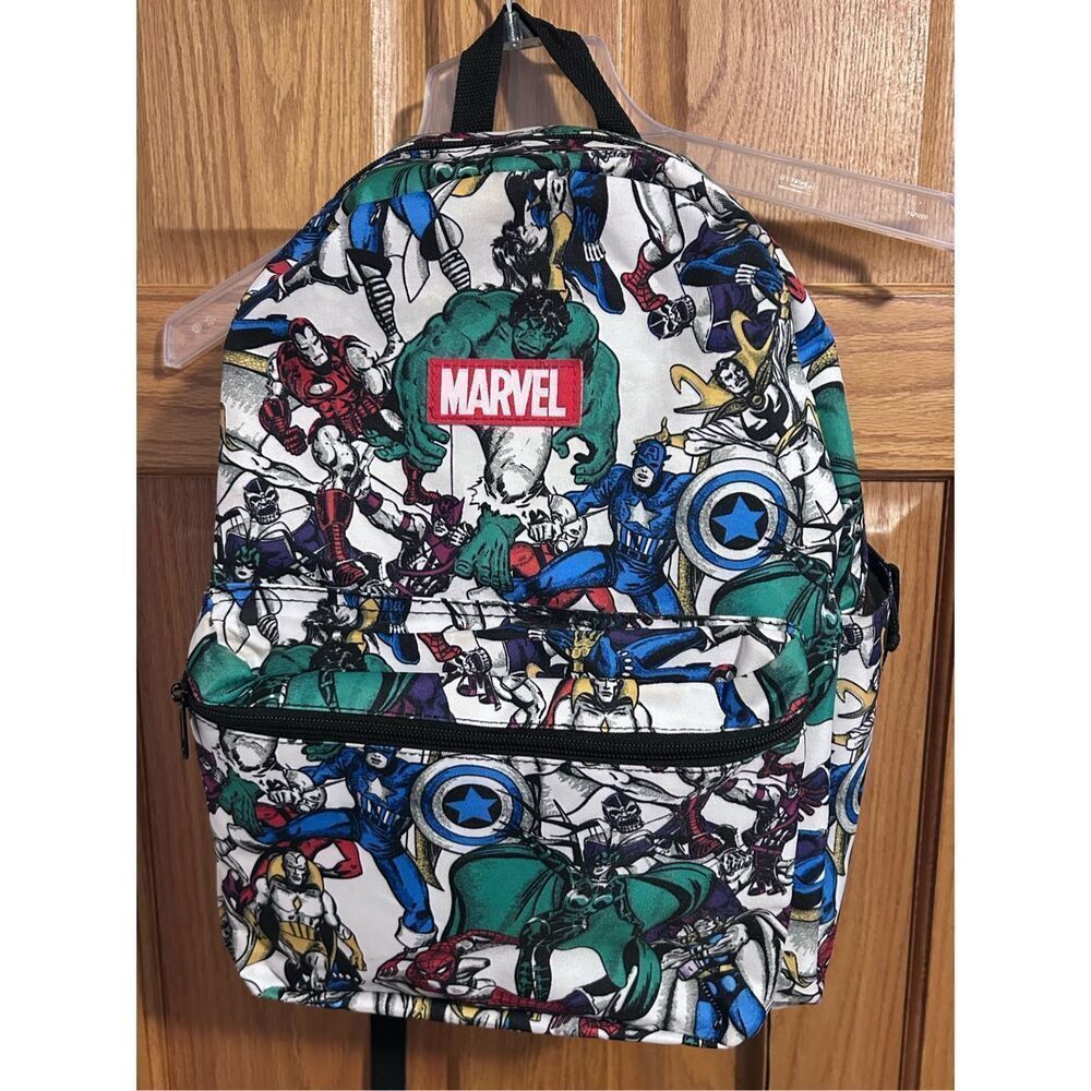 Marvel Comic Book Print Backpack Superhero Bag Adjustable Straps